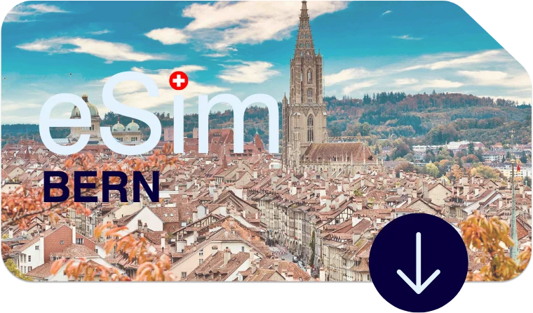 Panorama von Bern mit stabiler eSIM-Internetverbindung