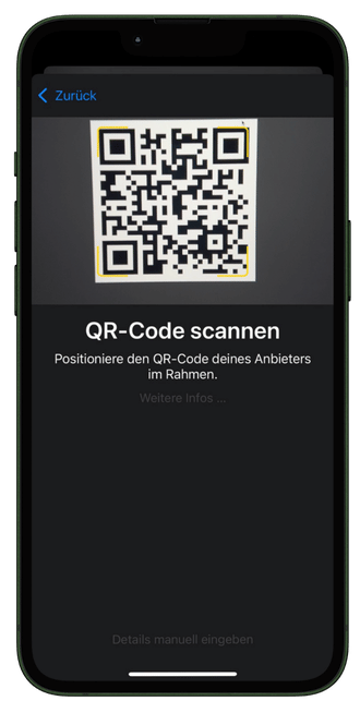 QR-Code-Scan zur Aktivierung der eSIM Schweiz auf dem Smartphone